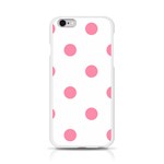 Polka Dots - Flamingo Pink on White Apple iPhone 6/6S Silicone Case (Transparent)
