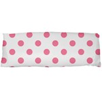 Polka Dots - Flamingo Pink on White Body Pillow Case (Dakimakura) (One Side)