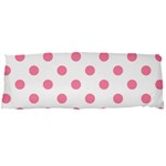 Polka Dots - Flamingo Pink on White Body Pillow Case Dakimakura (Two Sides)