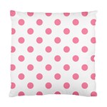 Polka Dots - Flamingo Pink on White Standard Cushion Case (One Side)
