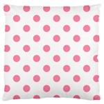 Polka Dots - Flamingo Pink on White Standard Flano Cushion Case (Two Sides)