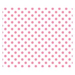 Polka Dots - Flamingo Pink on White Double Sided Flano Blanket (Small)