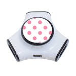 Polka Dots - Flamingo Pink on White Portable USB Hub (One Side)