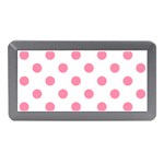 Polka Dots - Flamingo Pink on White Memory Card Reader (Mini)