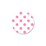 Polka Dots - Flamingo Pink on White Golf Ball Marker (4 pack)