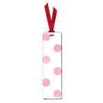 Polka Dots - Flamingo Pink on White Small Book Mark