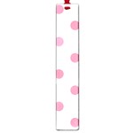 Polka Dots - Flamingo Pink on White Large Book Mark