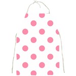 Polka Dots - Flamingo Pink on White Full Print Apron