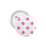 Polka Dots - Flamingo Pink on White 1.75  Button