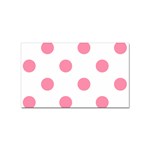 Polka Dots - Flamingo Pink on White Sticker (Rectangular)