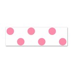 Polka Dots - Flamingo Pink on White Sticker Bumper (100 pack)