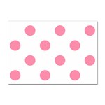 Polka Dots - Flamingo Pink on White Sticker A4 (10 pack)