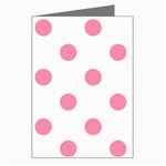 Polka Dots - Flamingo Pink on White Greeting Card