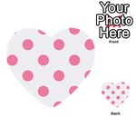 Polka Dots - Flamingo Pink on White Multi-purpose Cards (Heart)