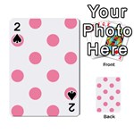 Polka Dots - Flamingo Pink on White Playing Cards 54 Designs