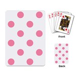 Polka Dots - Flamingo Pink on White Playing Cards Single Design