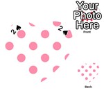 Polka Dots - Flamingo Pink on White Playing Cards 54 (Heart)