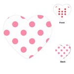 Polka Dots - Flamingo Pink on White Playing Cards (Heart)