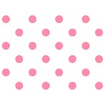 Polka Dots - Flamingo Pink on White Birthday Cake 3D Greeting Card (7x5)