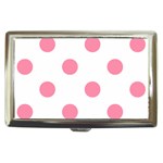 Polka Dots - Flamingo Pink on White Cigarette Money Case