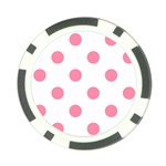 Polka Dots - Flamingo Pink on White Poker Chip Card Guard (10 pack)