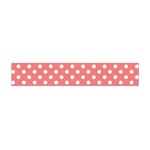 Polka Dots - White on Coral Pink Flano Scarf (Mini)