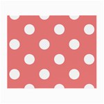 Polka Dots - White on Coral Pink Small Glasses Cloth