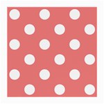 Polka Dots - White on Coral Pink Medium Glasses Cloth