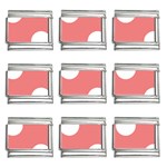 Polka Dots - White on Coral Pink 9mm Italian Charm (9 pack)