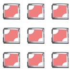 Polka Dots - White on Coral Pink Mega Link Italian Charm (9 pack)