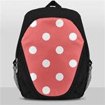 Polka Dots - White on Coral Pink Backpack Bag