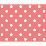 Polka Dots - White on Coral Pink Collage 8  x 10 