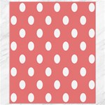 Polka Dots - White on Coral Pink Canvas 8  x 10 