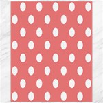 Polka Dots - White on Coral Pink Canvas 11  x 14 