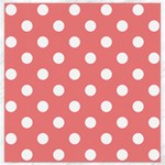 Polka Dots - White on Coral Pink Canvas 12  x 12 