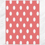 Polka Dots - White on Coral Pink Canvas 12  x 16 