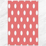 Polka Dots - White on Coral Pink Canvas 12  x 18 