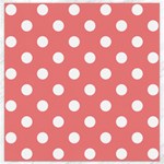 Polka Dots - White on Coral Pink Canvas 16  x 16 