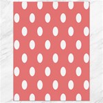 Polka Dots - White on Coral Pink Canvas 18  x 24 