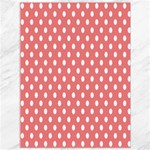 Polka Dots - White on Coral Pink Canvas 36  x 48 