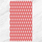 Polka Dots - White on Coral Pink Canvas 40  x 72 