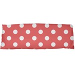 Polka Dots - White on Coral Pink Body Pillow Case (Dakimakura) (One Side)