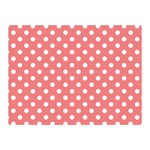 Polka Dots - White on Coral Pink Double Sided Flano Blanket (Mini)