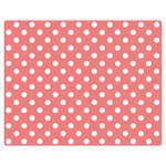 Polka Dots - White on Coral Pink Double Sided Flano Blanket (Medium)