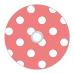 Polka Dots - White on Coral Pink CD Wall Clock