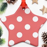 Polka Dots - White on Coral Pink Ornament (Star)
