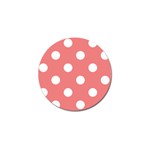 Polka Dots - White on Coral Pink Golf Ball Marker