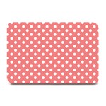 Polka Dots - White on Coral Pink Plate Mat
