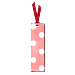 Polka Dots - White on Coral Pink Small Book Mark