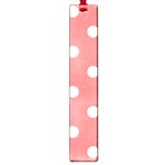 Polka Dots - White on Coral Pink Large Book Mark